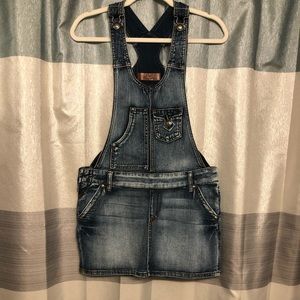 Denim overall skirt